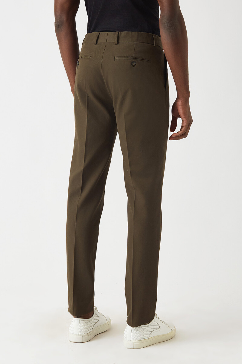 Haki Çift Pileli 4 Cepli Spor Erkek Pantolon (1)