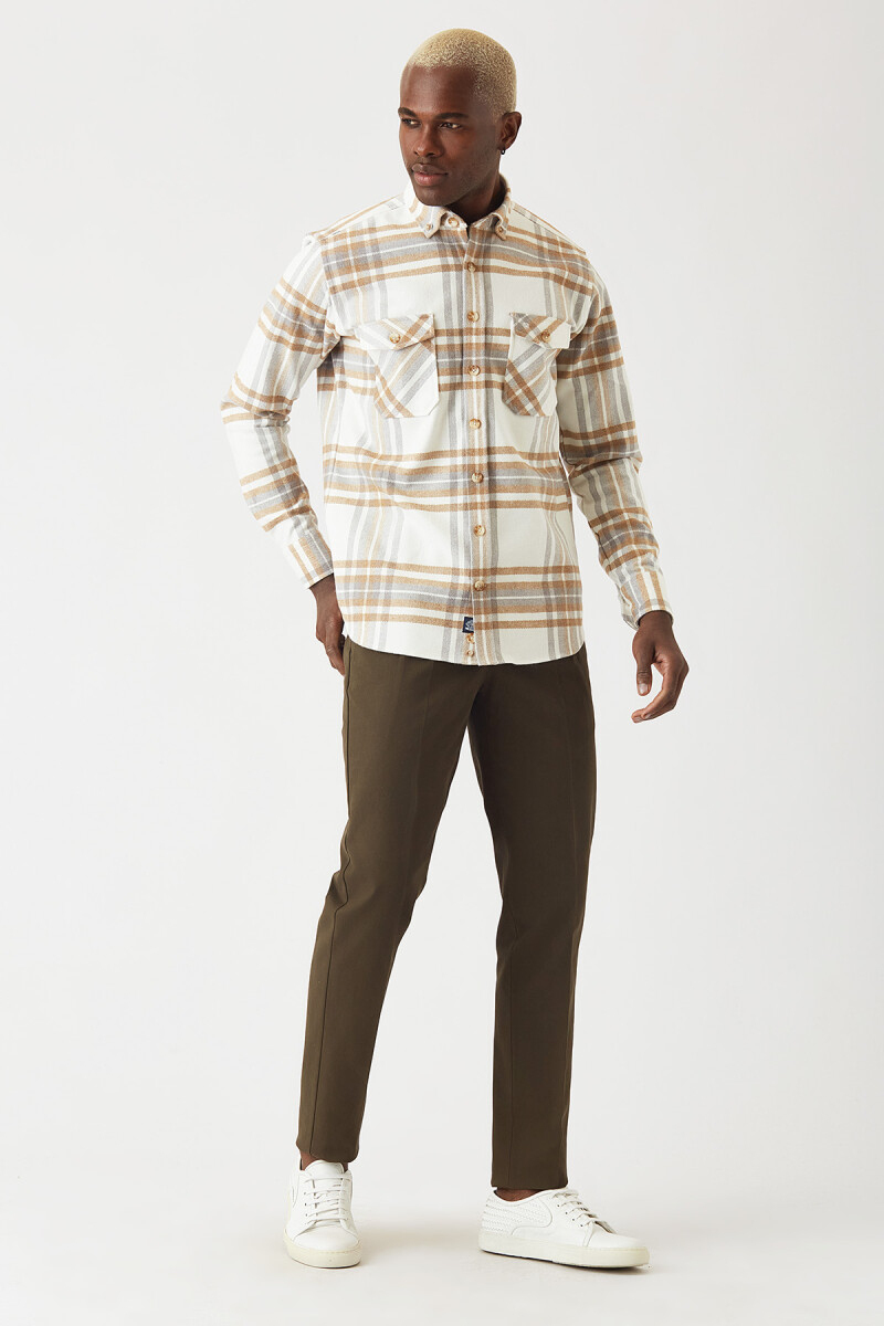 Haki Çift Pileli 4 Cepli Spor Erkek Pantolon - 4