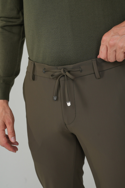 Haki Jagger Lastikli Rahat Erkek Pantolon - 3