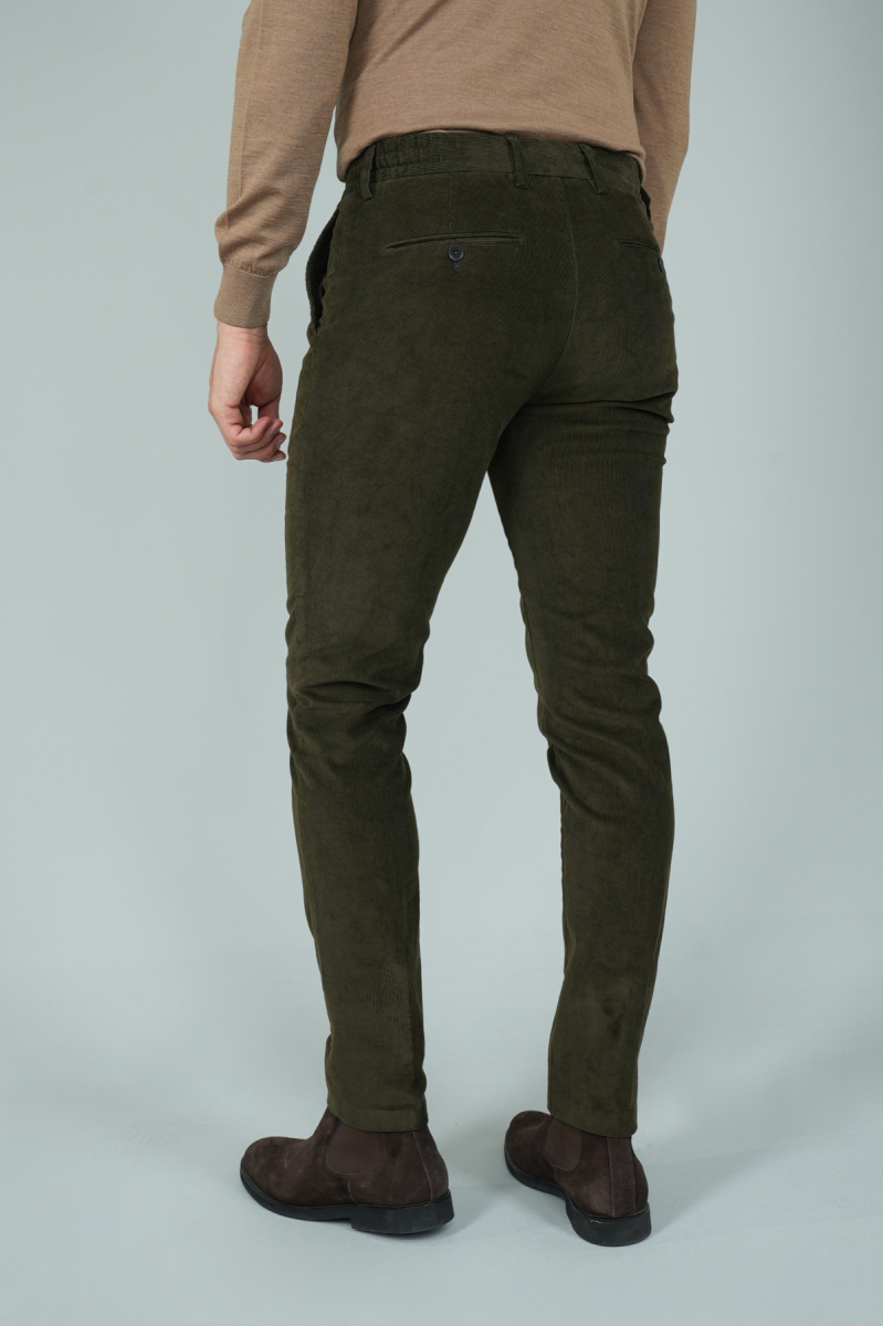 Haki Kadife Pamuklu Likralı Esnek Rahat Jagger Erkek Pantolon (1)