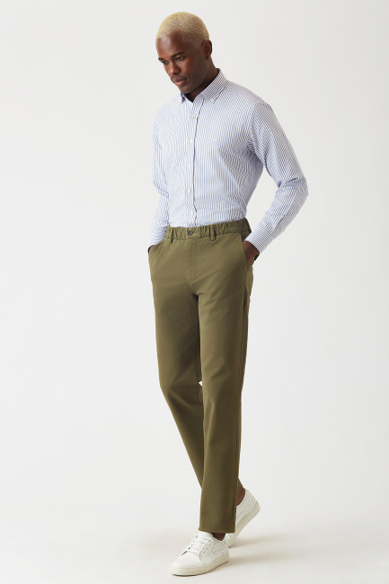 Haki Lastikli 4 Cepli Spor Erkek Pantolon - 4