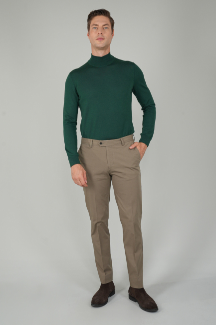 Haki Pamuk 4 Cepli Pilesiz Erkek Pantolon - 5