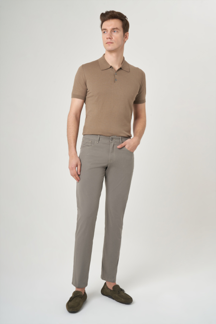 Haki Pamuk 5 Cepli Spor Erkek Pantolon - 5