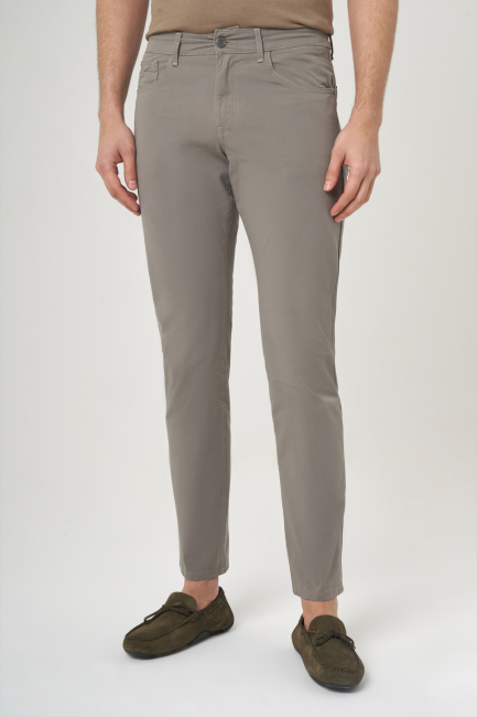 Haki Pamuk 5 Cepli Spor Erkek Pantolon 