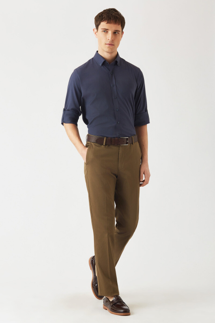 Haki Saten 4 Cepli Spor Erkek Pantolon - 4