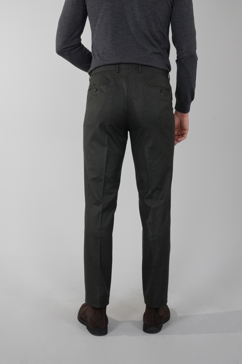Haki Yün Flanel Regular Fit Klasik Erkek Pantolon (1)