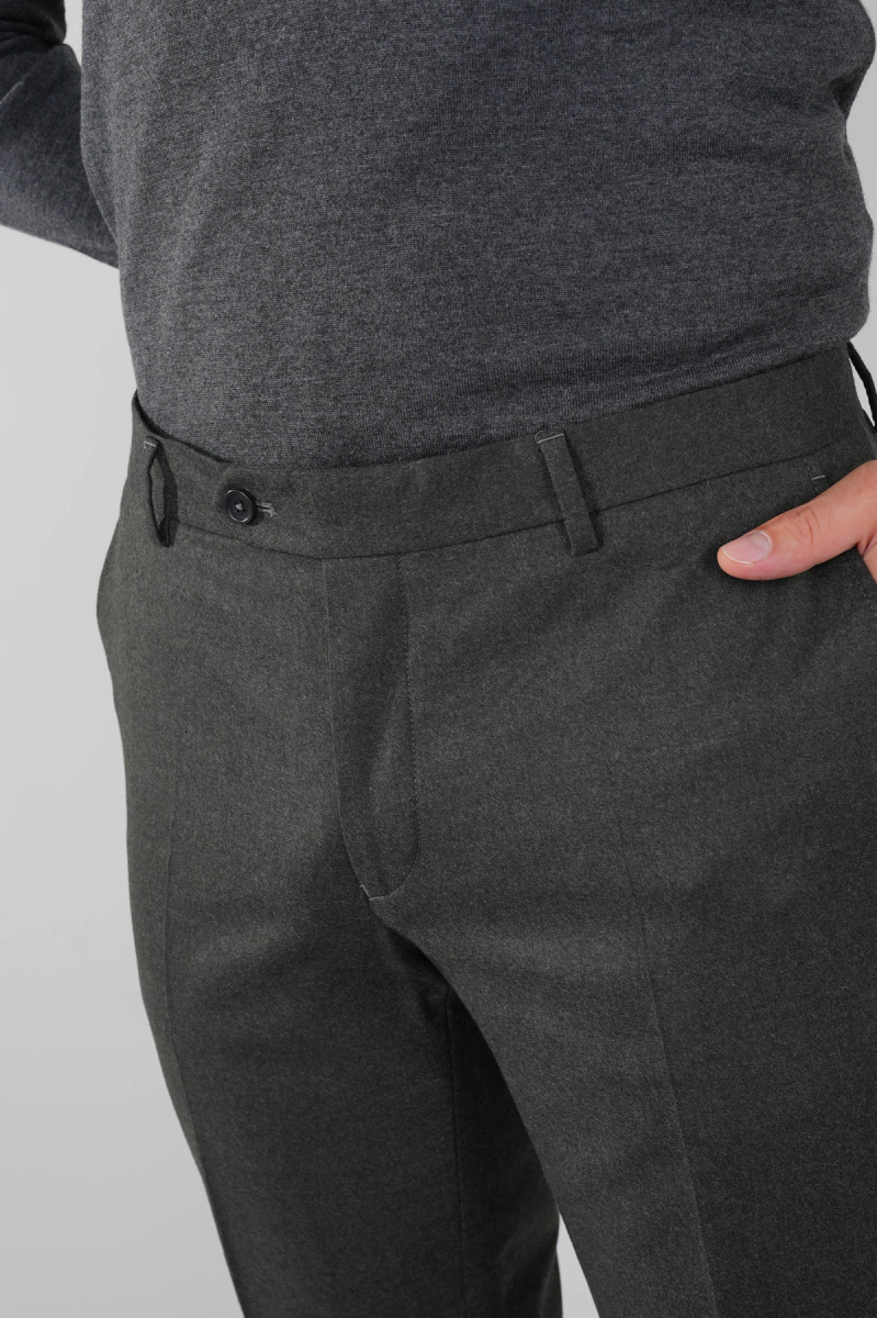 Haki Yün Flanel Regular Fit Klasik Erkek Pantolon - 4