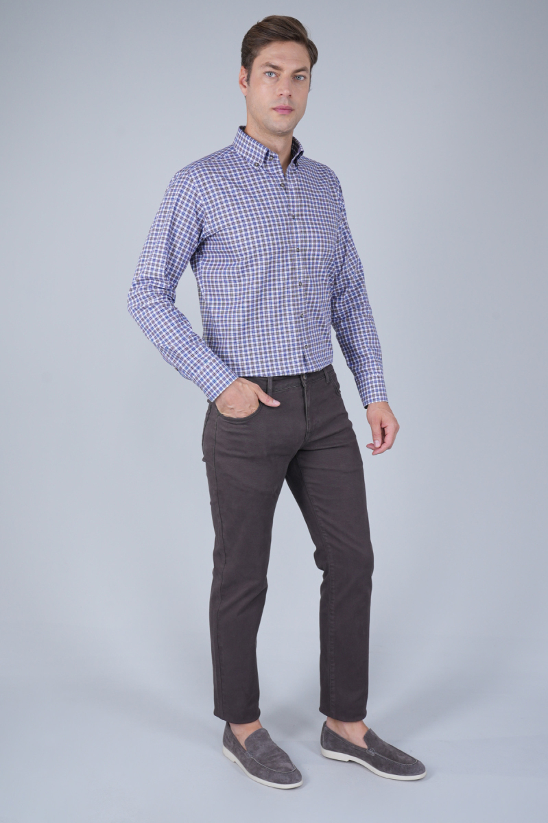 Kahve Gabardin Pamuklu 5 Cepli Spor Pantolon - 5