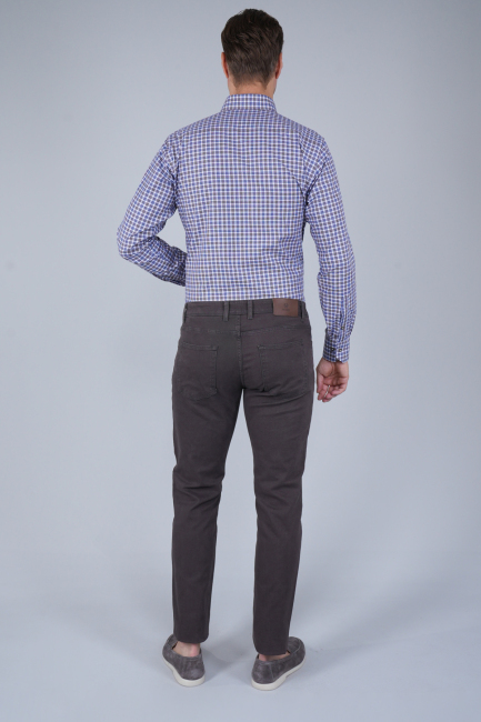 Kahve Gabardin Pamuklu 5 Cepli Spor Pantolon - 2