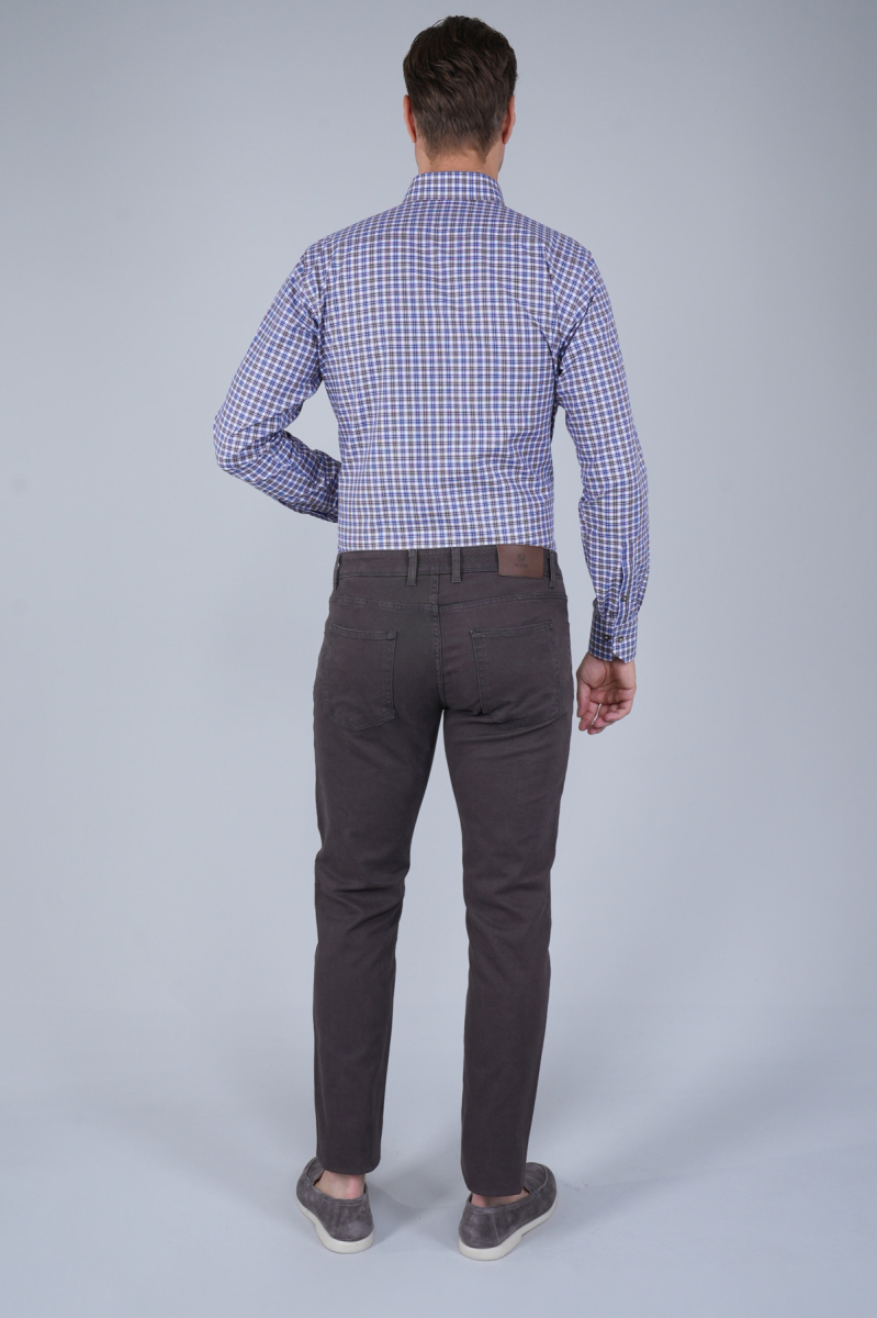 Kahve Gabardin Pamuklu 5 Cepli Spor Pantolon (1)