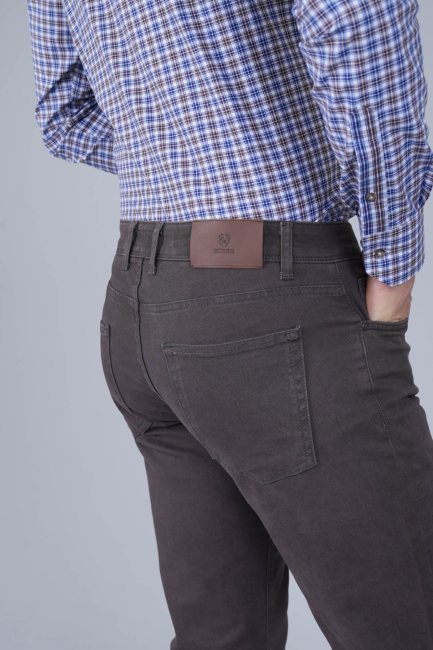 Kahve Gabardin Pamuklu 5 Cepli Spor Pantolon - 4