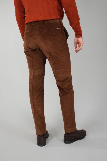 Kahve Kadife Pamuk Modal Likralı Esnek Rahat 4 Cepli Erkek Pantolon (1)