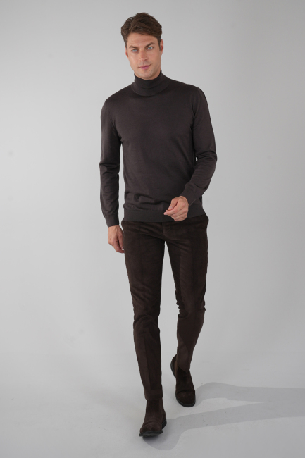 Kahve Kadife Pamuklu Likralı Esnek Rahat Jagger Erkek Pantolon - 5