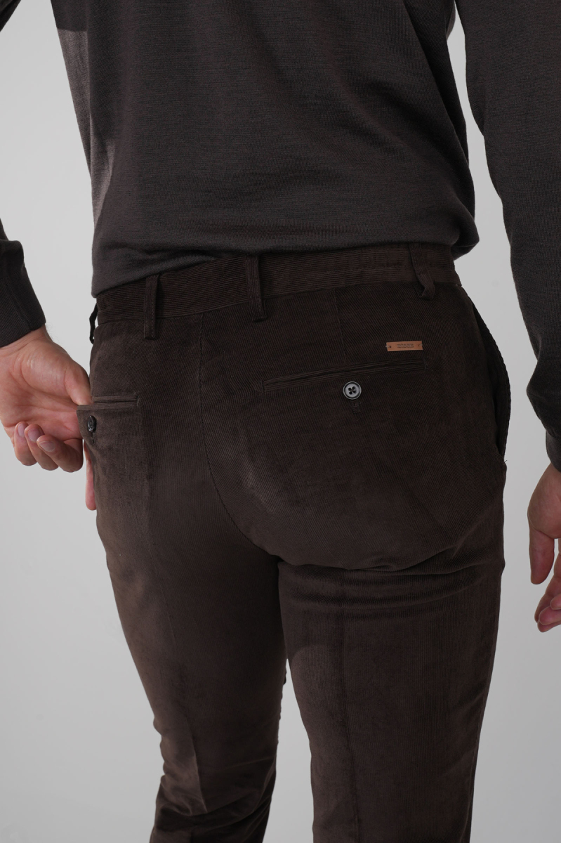 Kahve Kadife Pamuklu Likralı Esnek Rahat Jagger Erkek Pantolon - 3