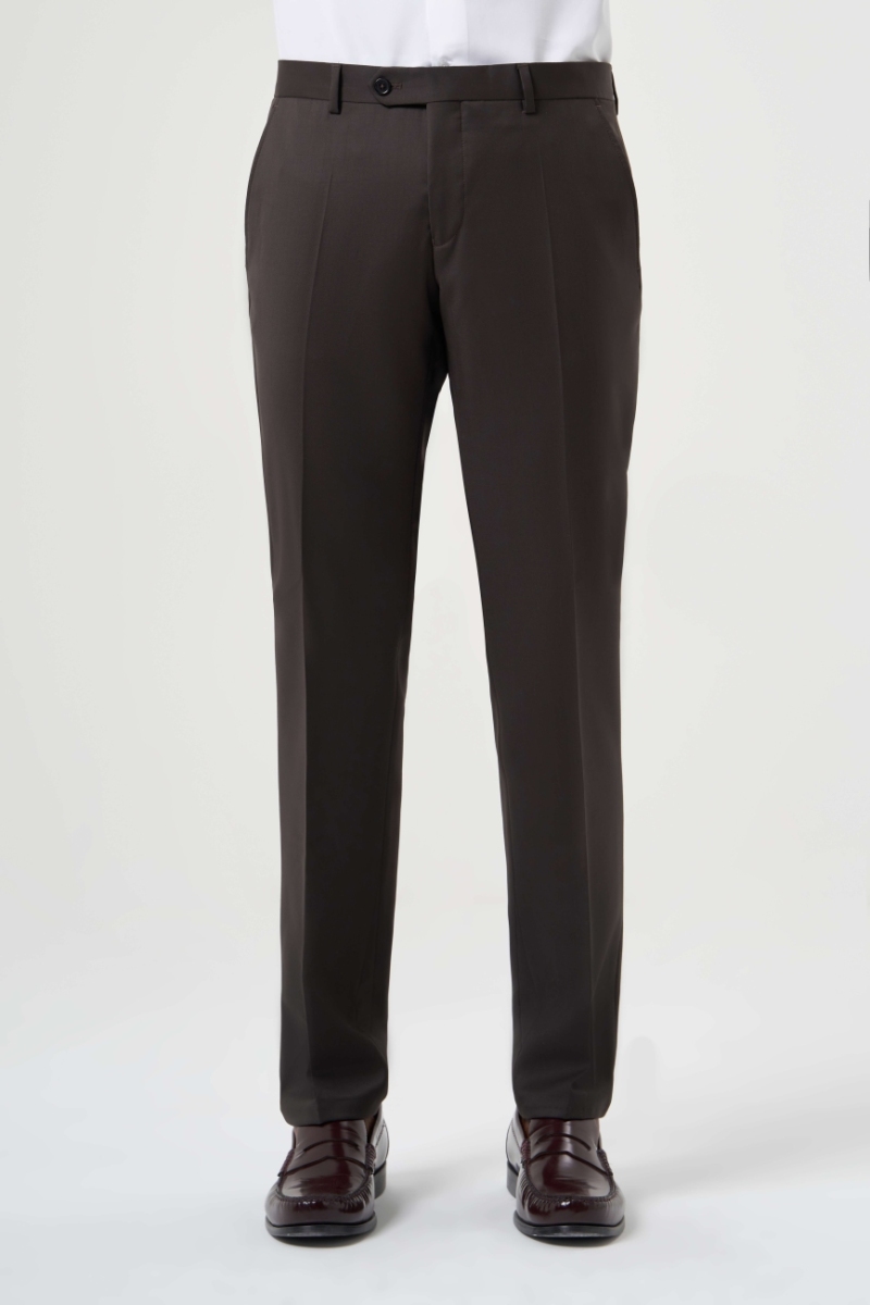 Kahve Yün Dokuma Klasik Erkek Pantolon