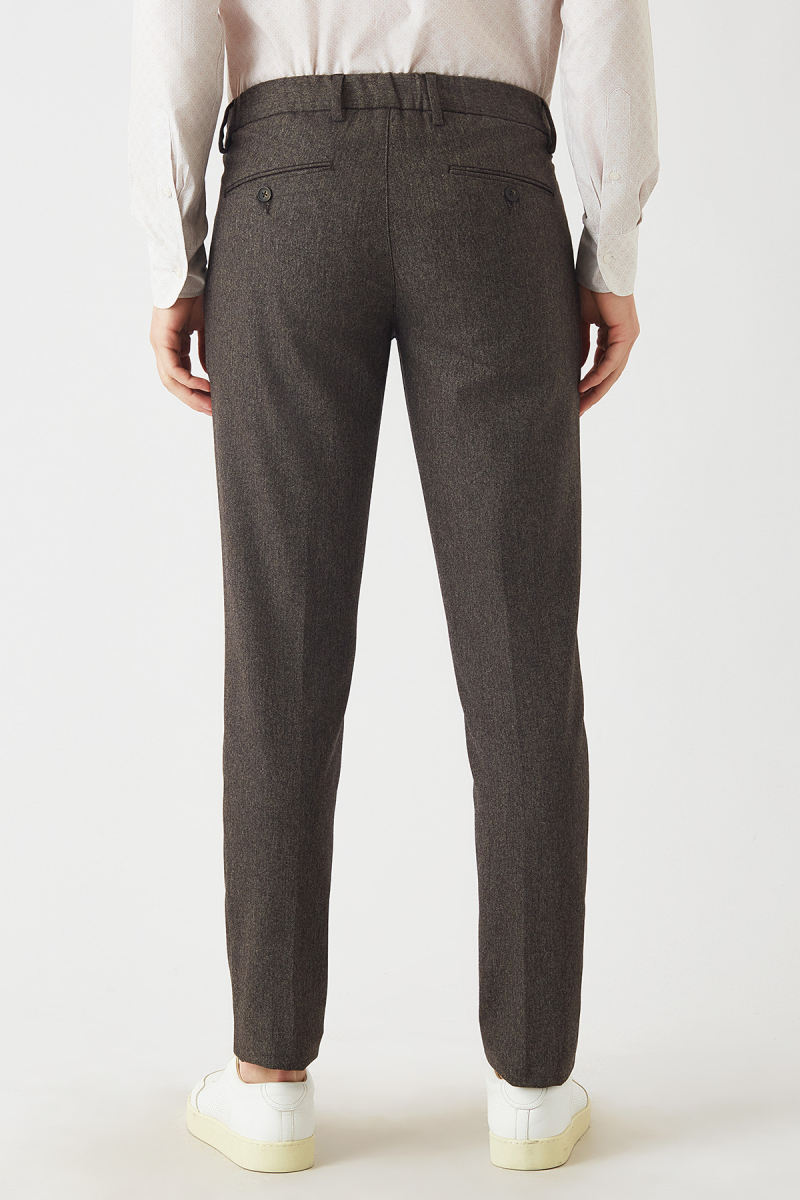 Kahverengi Lastikli 4 Cepli Spor Erkek Pantolon (1)