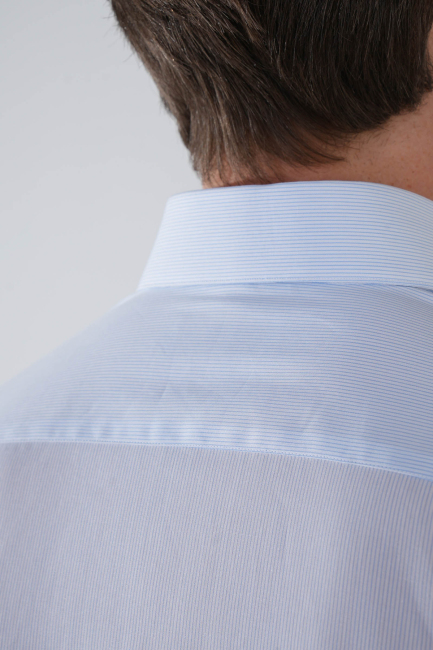 Regular Fit Cepsiz Pamuk Mavi Erkek Gömlek - 3