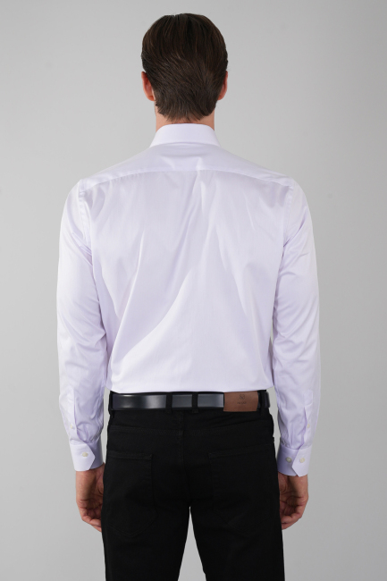 Klasik Yaka Regular Fit Pembe Uzun Kol Cepsiz Erkek Gömlek - 2