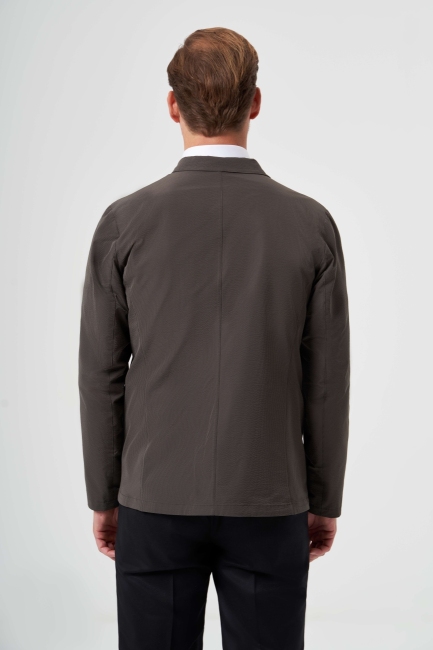 Koyu Yeşil Erkek Düğmeli Ceket Mont (1)