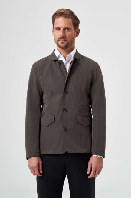 Koyu Yeşil Erkek Düğmeli Ceket Mont - 5