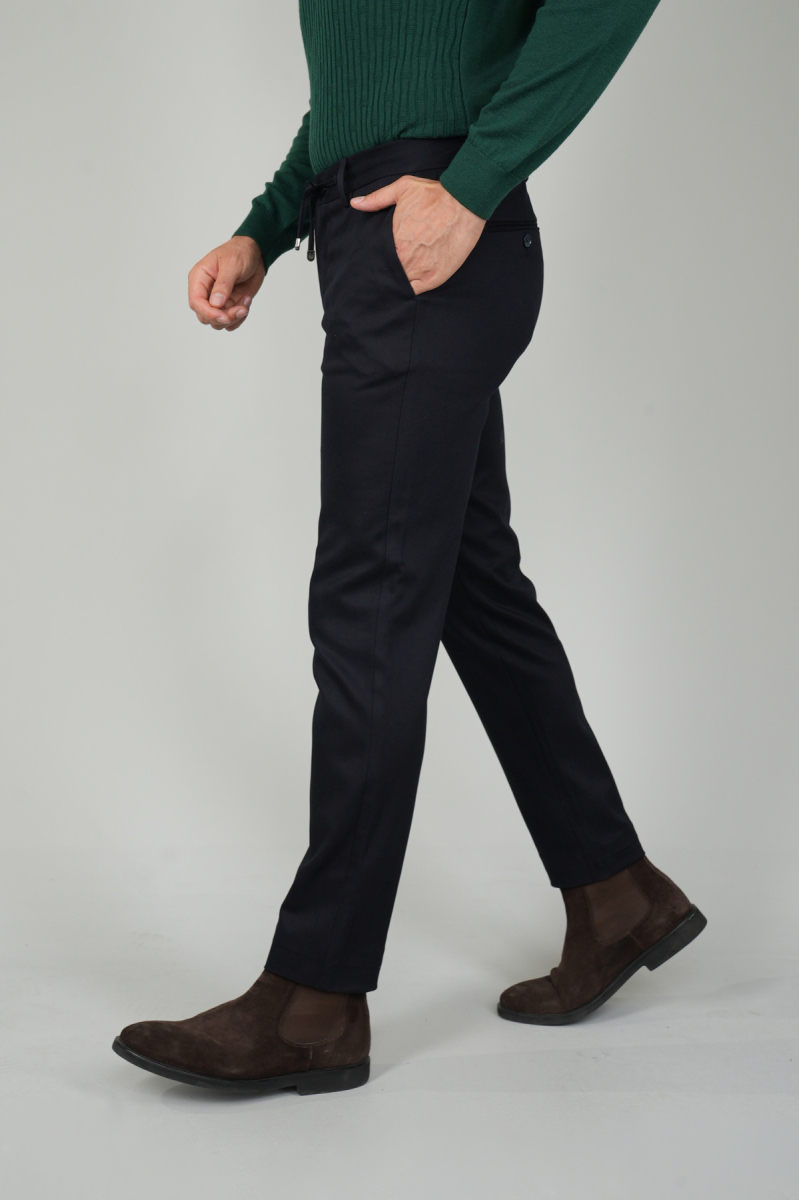 Lacivert Doğal Pamuk Lastikli Jagger Pantolon - 5