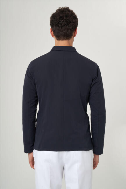 Lacivert Erkek Düğmeli Ceket Mont (1)