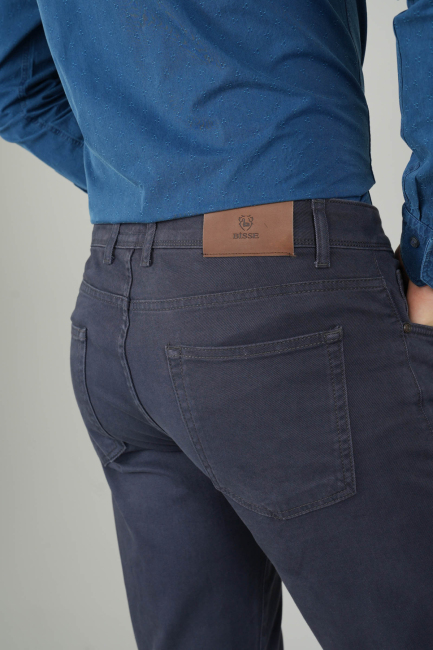 Lacivert Gabardin Pamuk 5 Cepli Spor Pantolon - 4