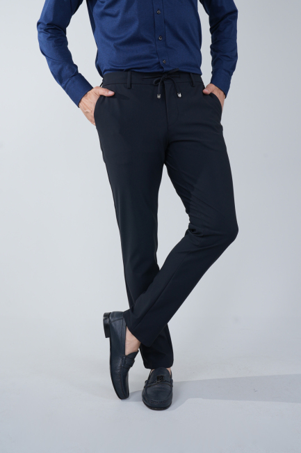 Lacivert Jogger Cepli Erkek Lastikli Spor Pantolon 