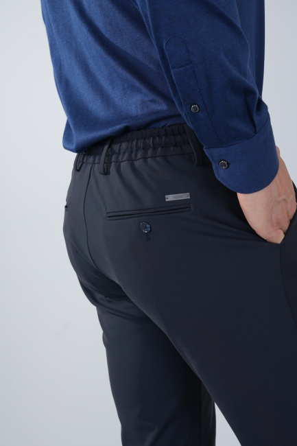 Lacivert Jogger Cepli Erkek Lastikli Spor Pantolon - 3