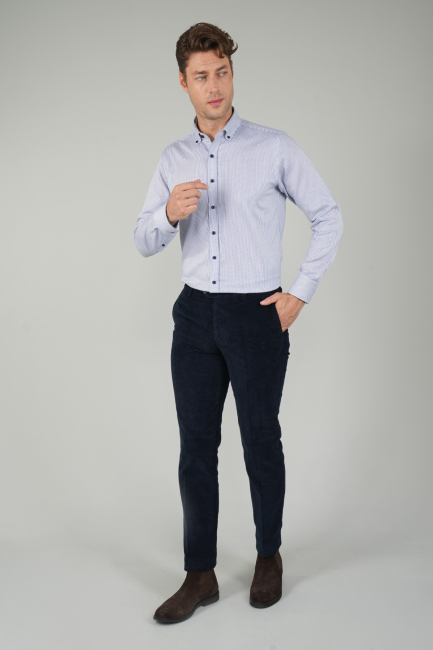 Lacivert Kadife 4 Cepli Spor Erkek Pantolon - 5