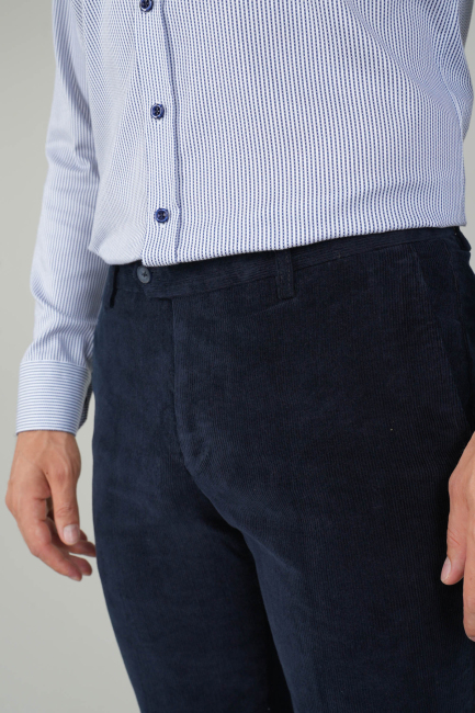 Lacivert Kadife 4 Cepli Spor Erkek Pantolon - 3