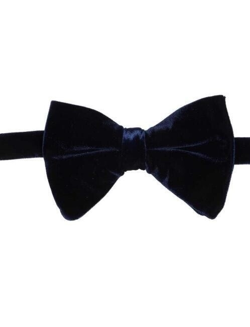 Lacivert Kadife Erkek Smokin Papyon 