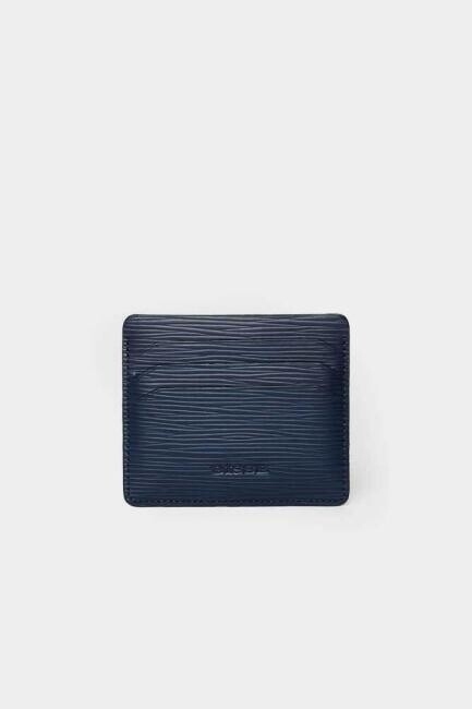 Lacivert Lazer Desenli Deri Erkek Kartvizit - 3