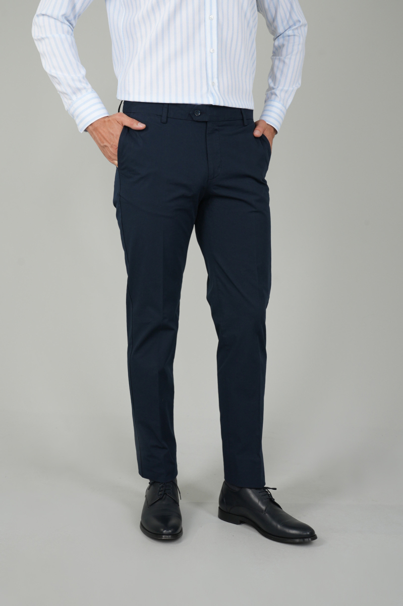 Lacivert Pamuk 4 Cepli Pilesiz Erkek Pantolon