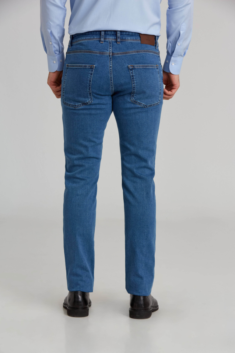 Lacivert Pamuk 5 Cepli Denim Erkek Pantolon (1)