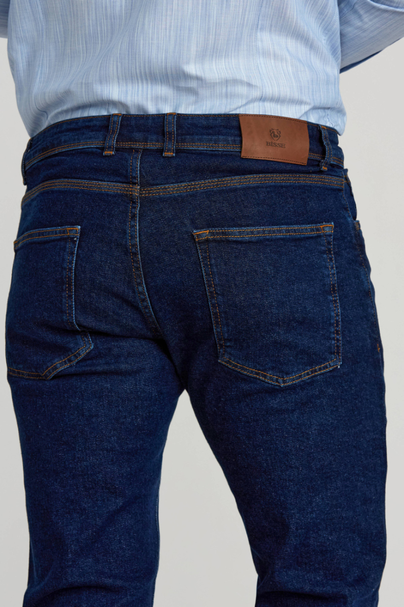 Lacivert Pamuk 5 Cepli Jean Erkek Pantolon - 3