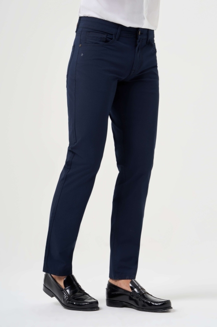 Lacivert Pamuk 5 Cepli Spor Erkek Pantolon - 3