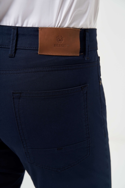 Lacivert Pamuk 5 Cepli Spor Erkek Pantolon - 4