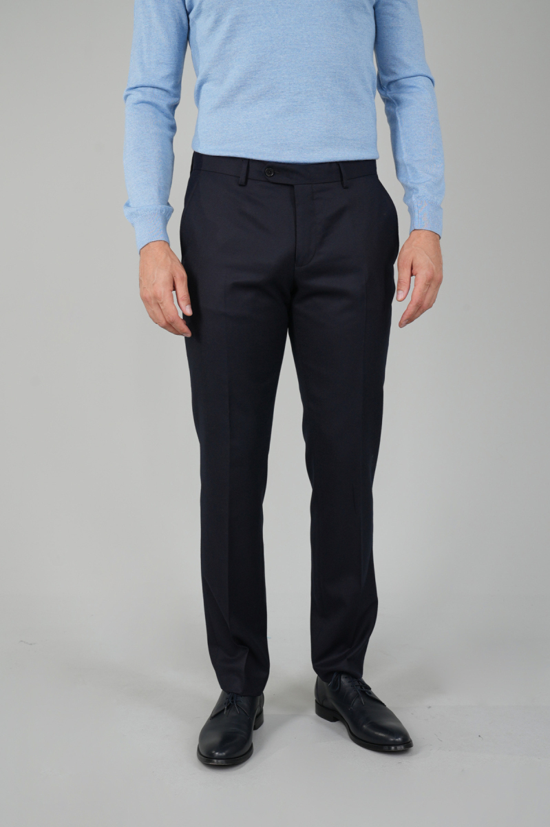 Lacivert Yün Flanel Regular Fit Klasik Erkek Pantolon