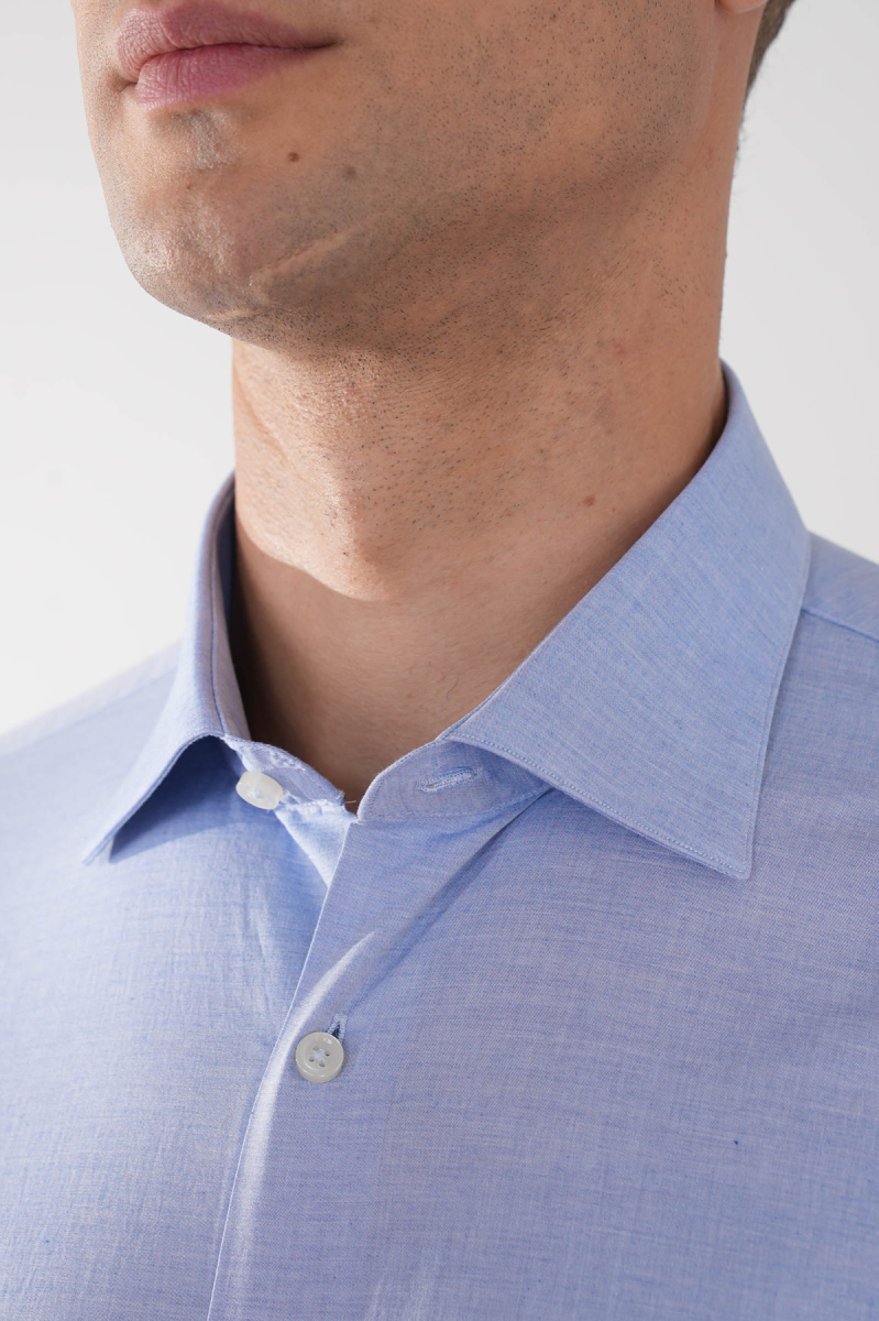 Mavi Monti Uzun Kol Klasik Yaka Cepsiz Erkek Gömlek   - 3