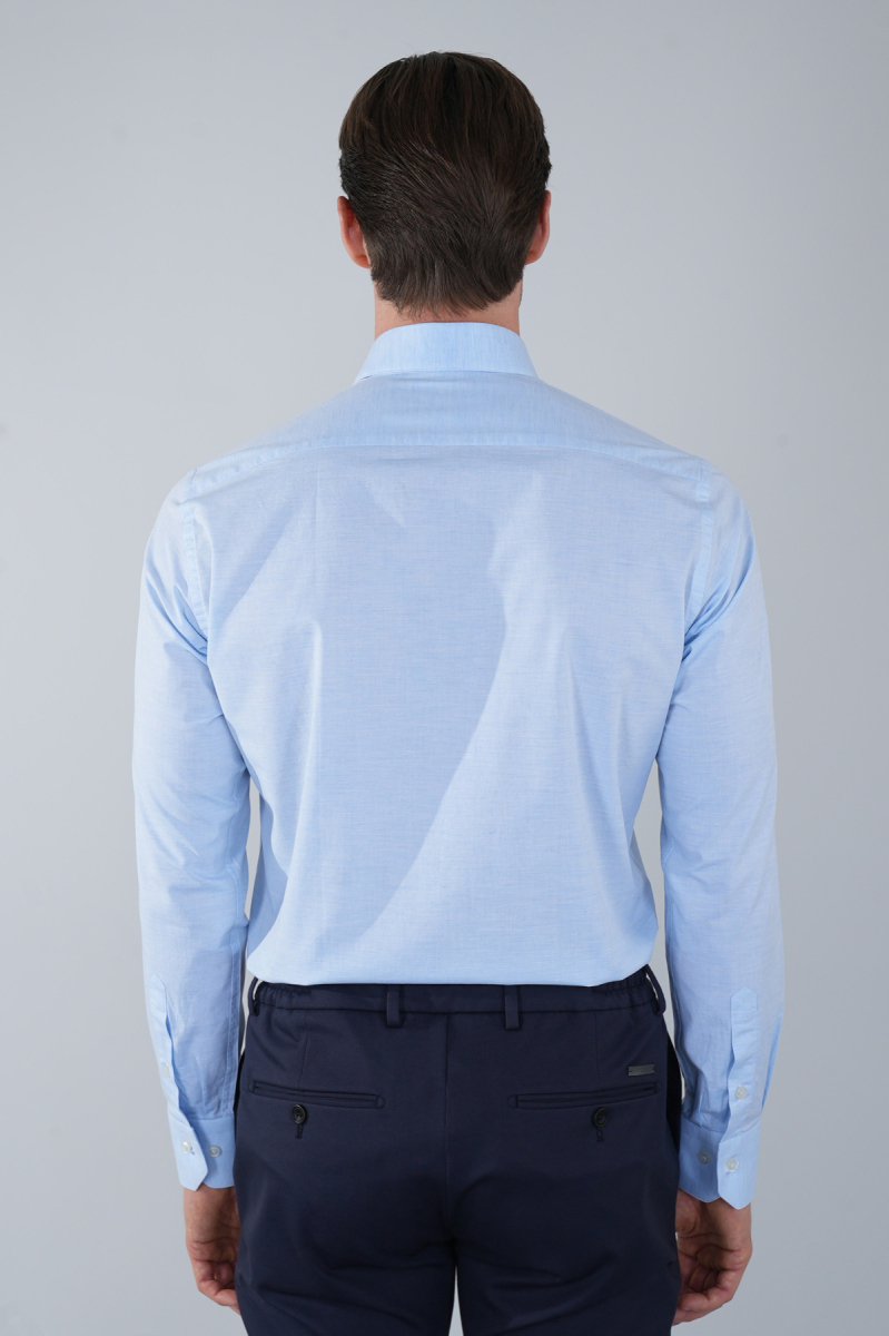 Mavi Monti Uzun Kollu Basic Cepsiz Erkek Gömlek   (1)