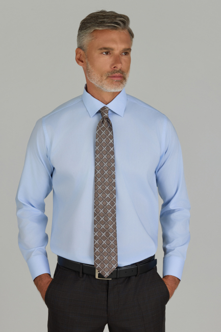 Mavi Regular Fit Pamuk Klasik Yaka Cepsiz Erkek Gömlek   (1)