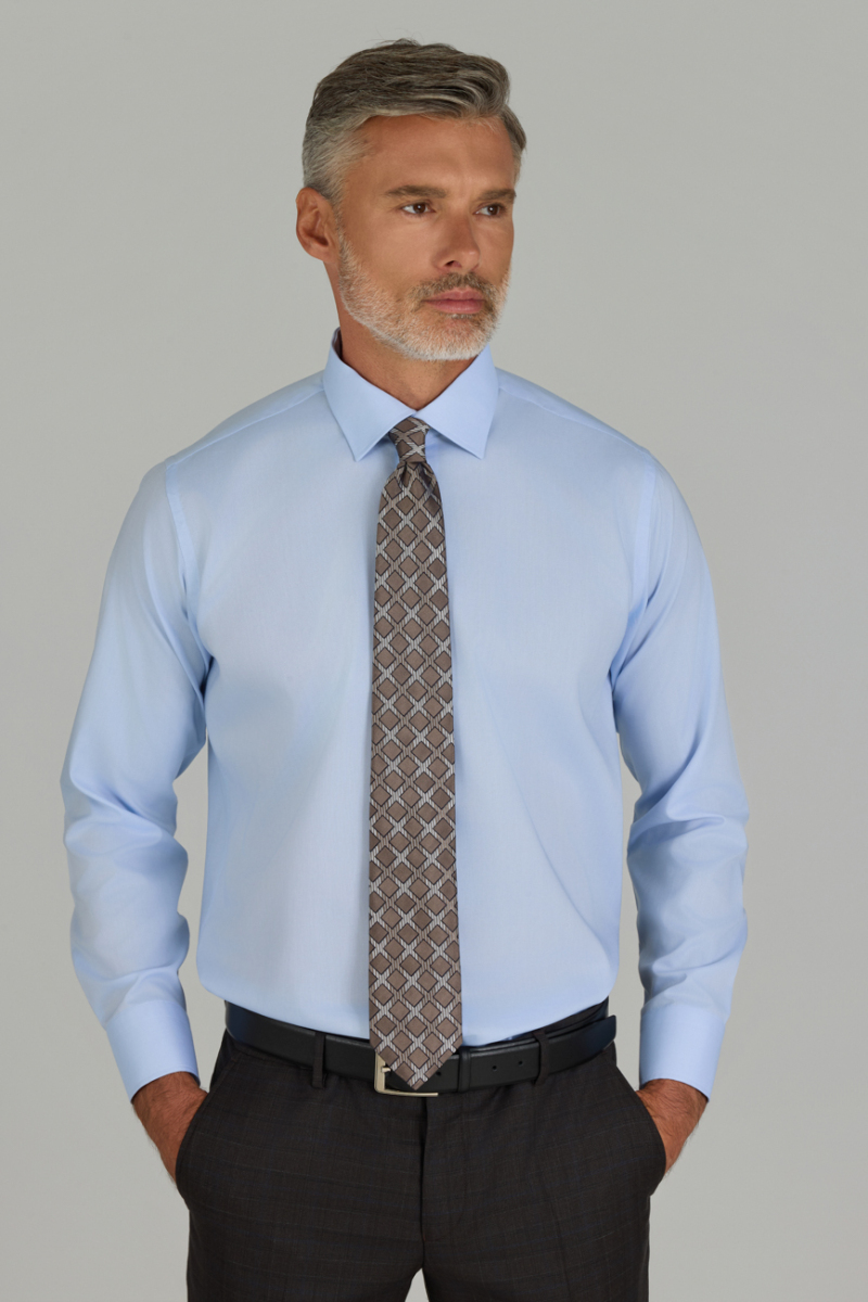 Mavi Regular Fit Pamuk Klasik Yaka Cepsiz Erkek Gömlek   (1)