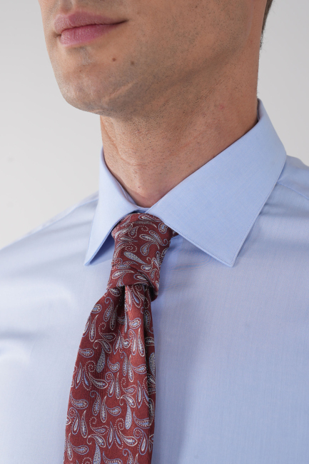 Mavi Uzun Kol Klasik  Yaka Cepsiz Basic Erkek Gömlek   - 3