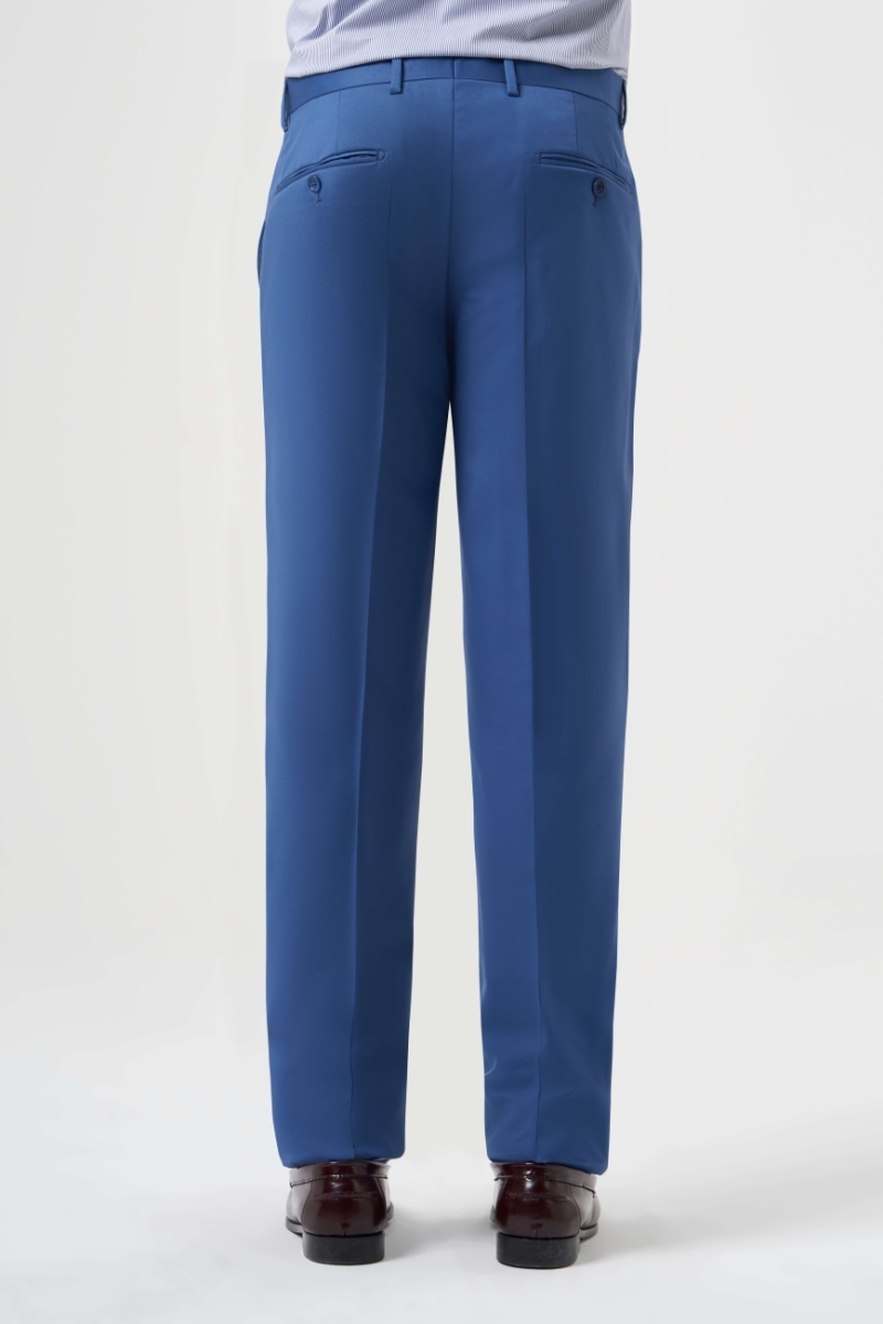 Mavi Yün Dokuma Klasik Erkek Pantolon (1)