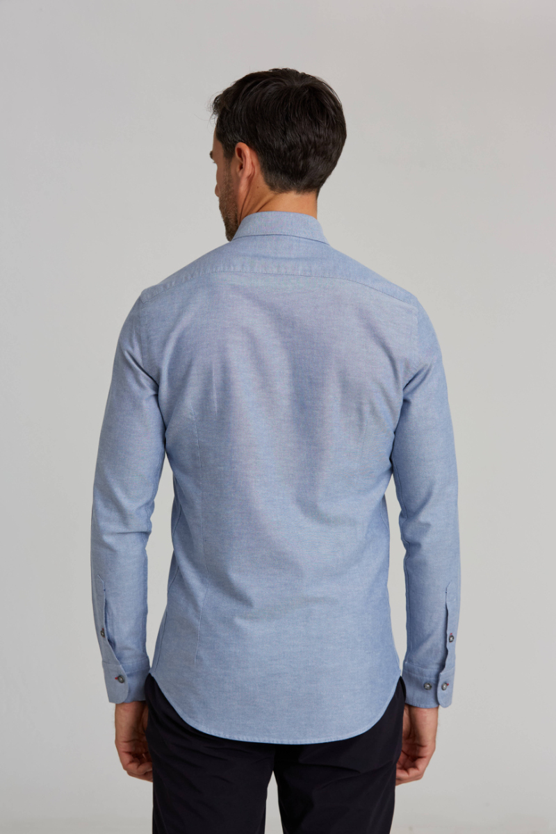 Modern Fit Gizli Düğmeli Lacivert Spor Erkek Gömlek (1)