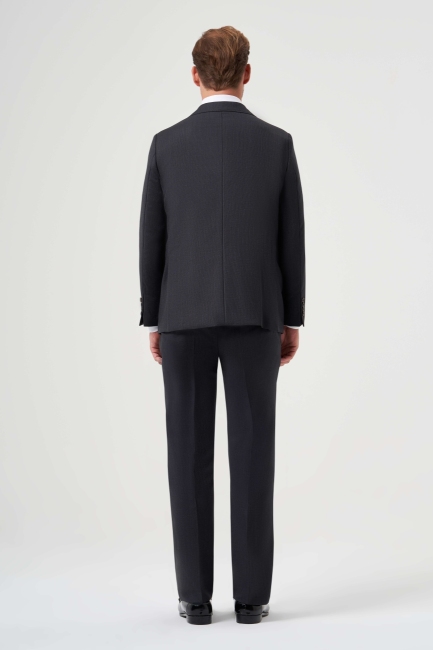 Mono Yaka Drop 4 Antrasit Yün Erkek Takım Elbise - 2
