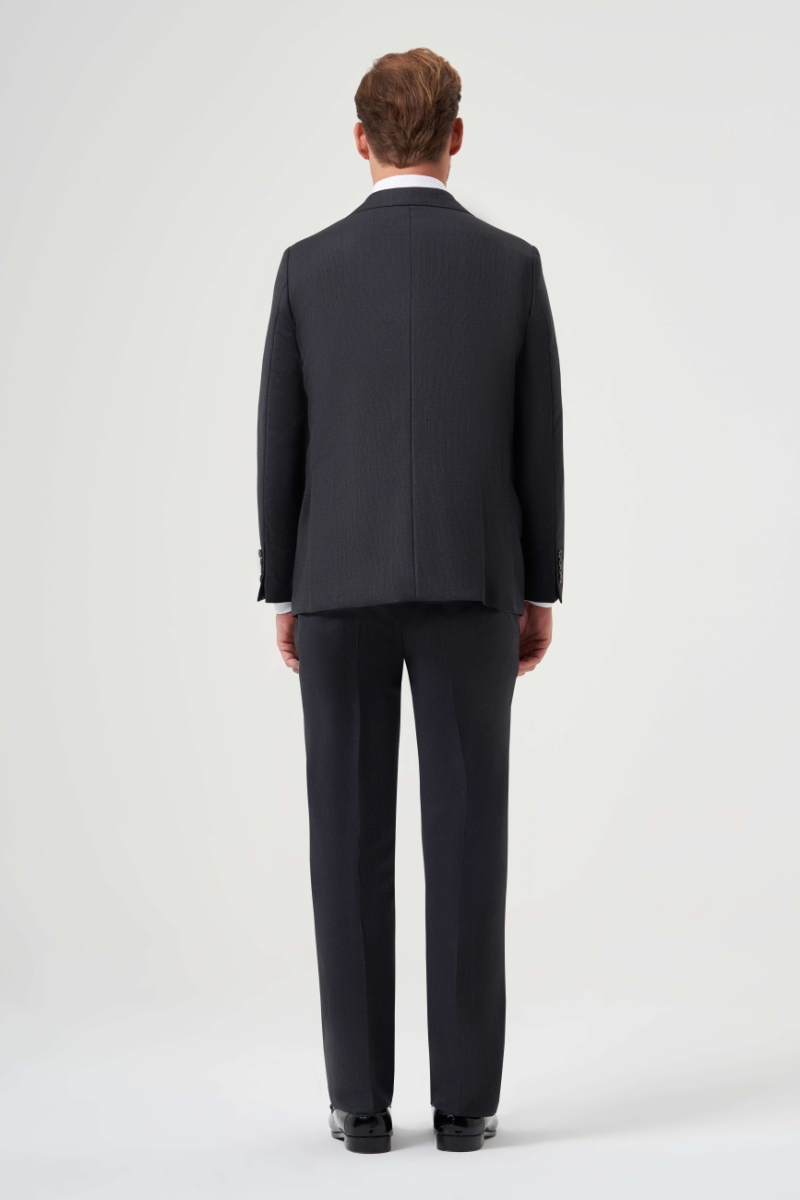 Mono Yaka Drop 4 Antrasit Yün Erkek Takım Elbise (1)