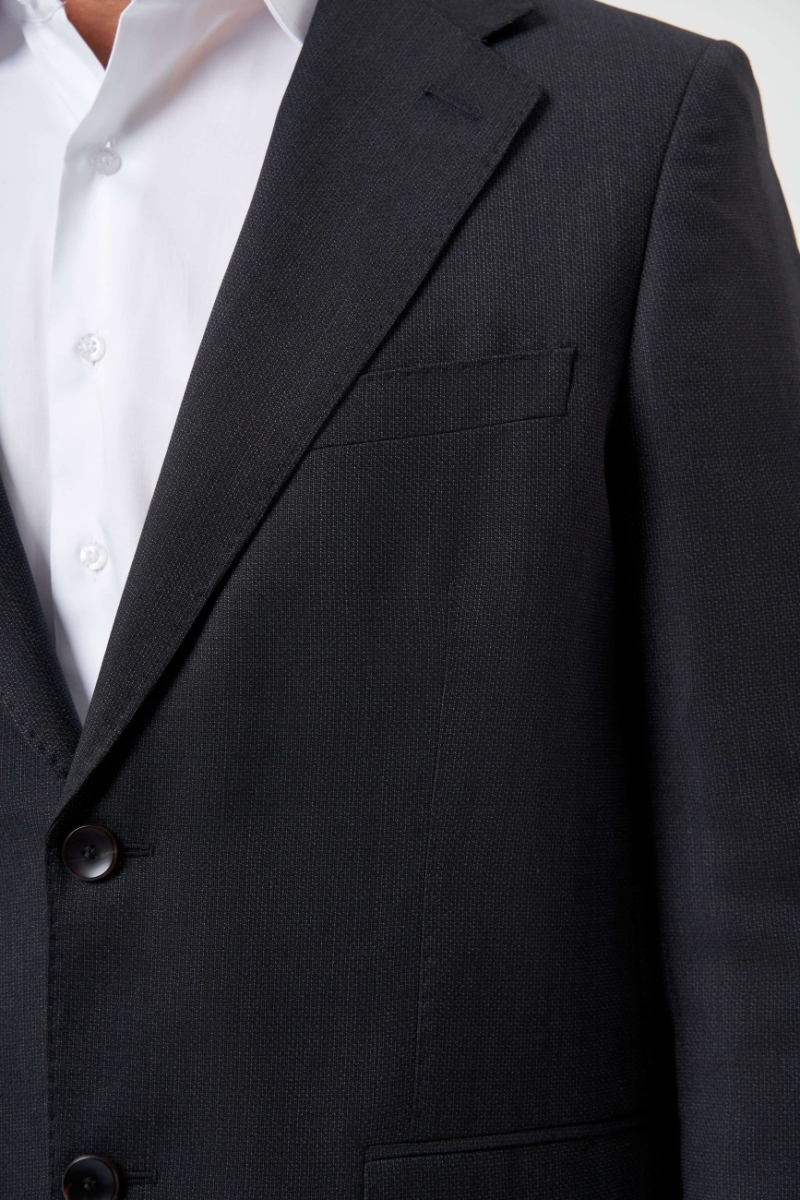 Mono Yaka Drop 4 Antrasit Yün Erkek Takım Elbise - 3