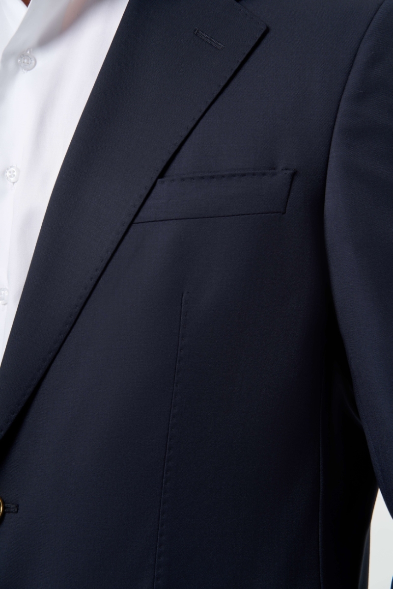 Mono Yaka Drop 4 Lacivert Blazer Erkek Yün Ceket - 3